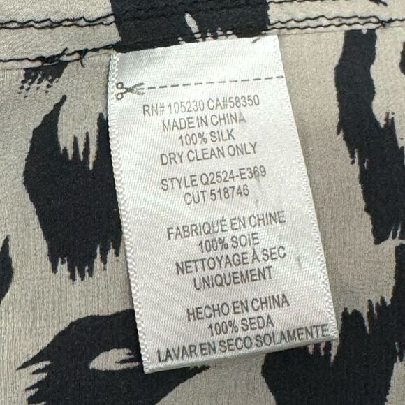 EQUIPMENT Femme animal print leopard silk shirt top blouse size L - Picture 7 of 10